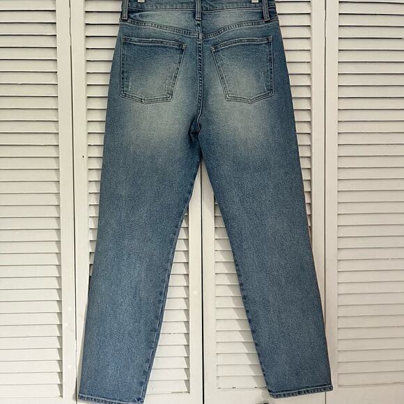 Pistola Nico Half Court Metallic Side Stripe Distressed Mom Jeans Blue Womens 27 - Picture 5 of 8